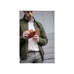 Maverick Rough Gear - Portefeuille - RFID, with 2 banknote pockets - cuir de buffle pleine fleur à tannage végétal - cognac