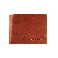 Maverick Rough Gear - Portefeuille - RFID, with 2 banknote pockets - cuir de buffle pleine fleur à tannage végétal - cognac