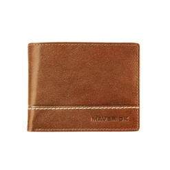 Maverick Rough Gear - Portefeuille - RFID, with zipper - cuir de buffle pleine fleur à tannage végétal - cognac