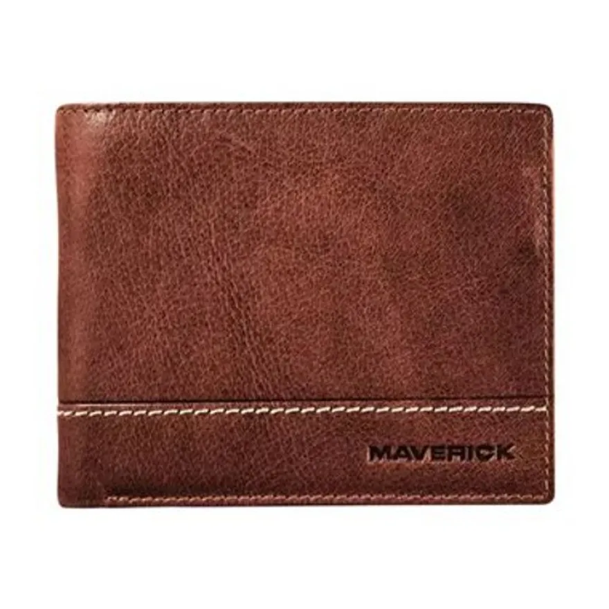 Maverick Rough Gear - Portefeuille - RFID, with removable cardholder - cuir de buffle pleine fleur à tannage végétal - brun