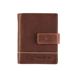 Maverick Rough Gear - Portefeuille - compact RFID - cuir de buffle pleine fleur à tannage végétal - brun