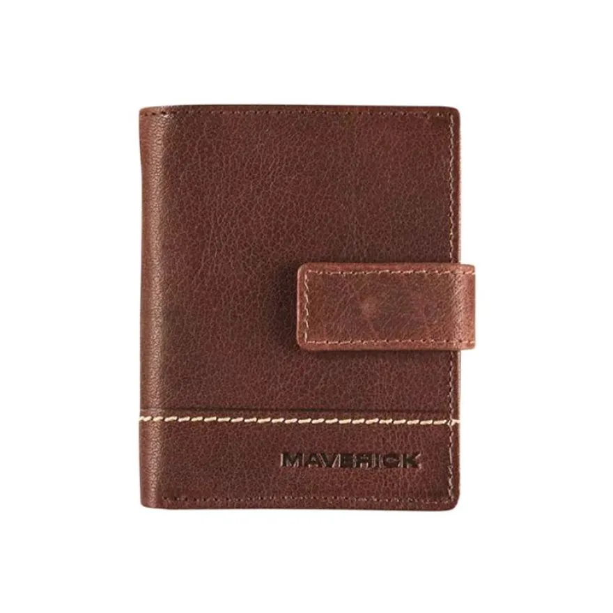 Maverick Rough Gear - Portefeuille - compact RFID - cuir de buffle pleine fleur à tannage végétal - brun