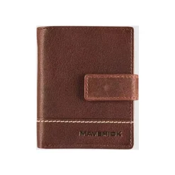 Maverick Rough Gear - Portefeuille - compact RFID - cuir de buffle pleine fleur à tannage végétal - brun