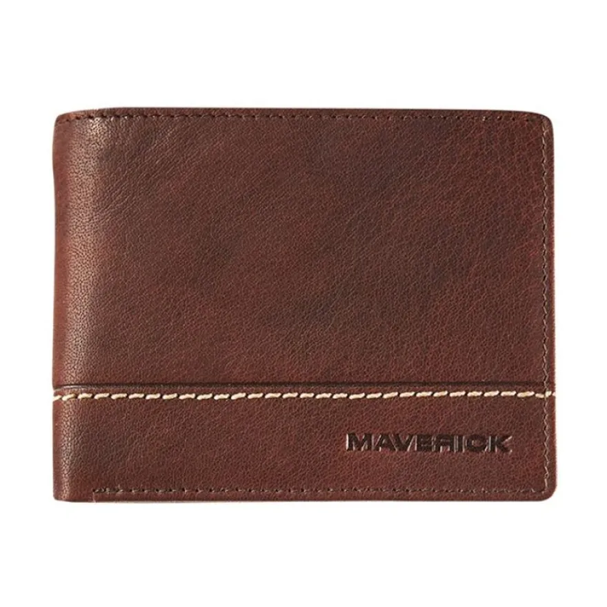 Maverick Rough Gear - Portefeuille - RFID - cuir de buffle pleine fleur à tannage végétal - brun