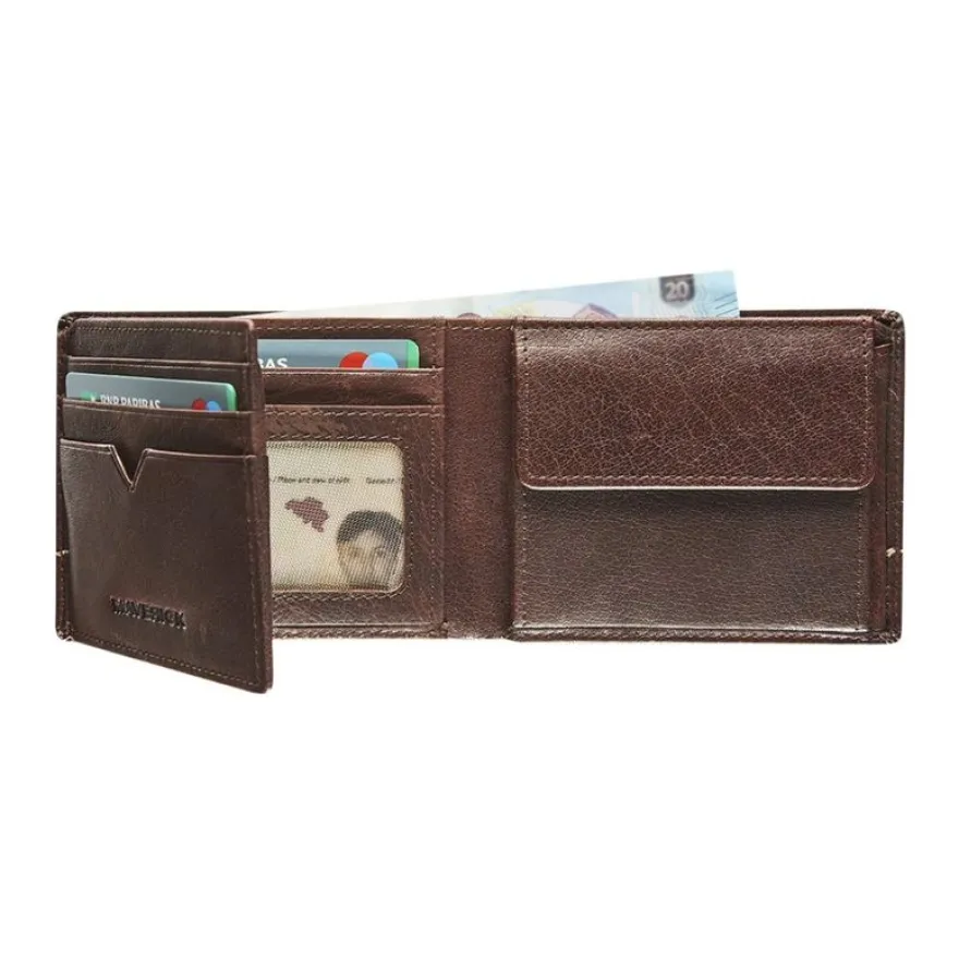 Maverick Rough Gear - Portefeuille - RFID - cuir de buffle pleine fleur à tannage végétal - brun