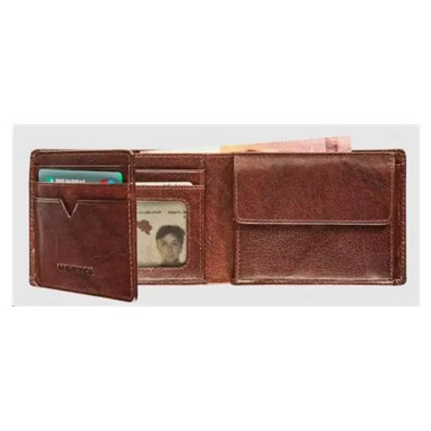 Maverick Rough Gear - Portefeuille - RFID, with 2 banknote pockets - cuir de buffle pleine fleur à tannage végétal - brun