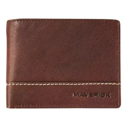 Maverick Rough Gear - Portefeuille - RFID, with 2 banknote pockets - cuir de buffle pleine fleur à tannage végétal - brun
