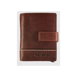 Maverick Rough Gear - Portefeuille - super compact RFID - cuir de buffle pleine fleur à tannage végétal - cognac