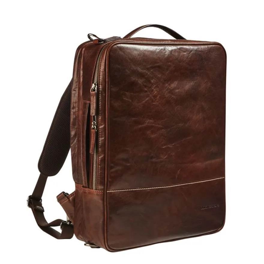 Maverick Rough Gear - Sac à dos pour ordinateur 15.6" - cuir - brun