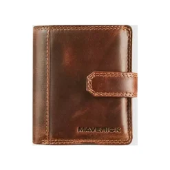 Maverick The Original - Portefeuille - compact RFID - cuir de vachette pleine fleur tanné végétal - brun