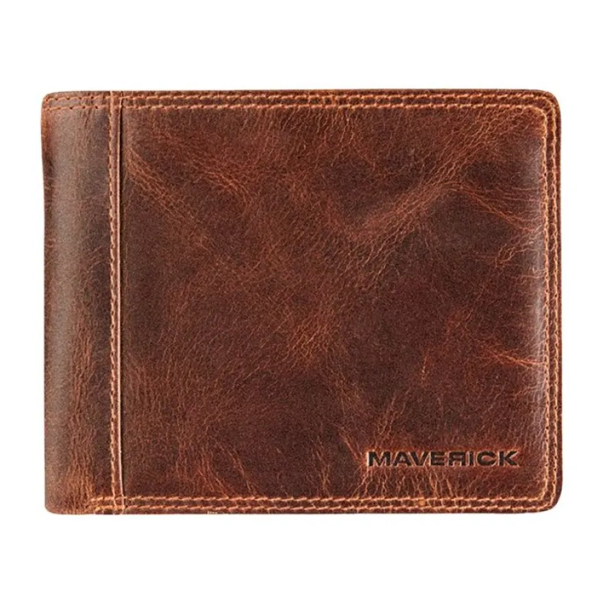 Maverick The Original - Portefeuille RFID avec 2 pochettes pour les billets - cuir