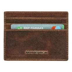 Maverick The Original - Porte-cartes RFID avec fermeture à bouton - cuir