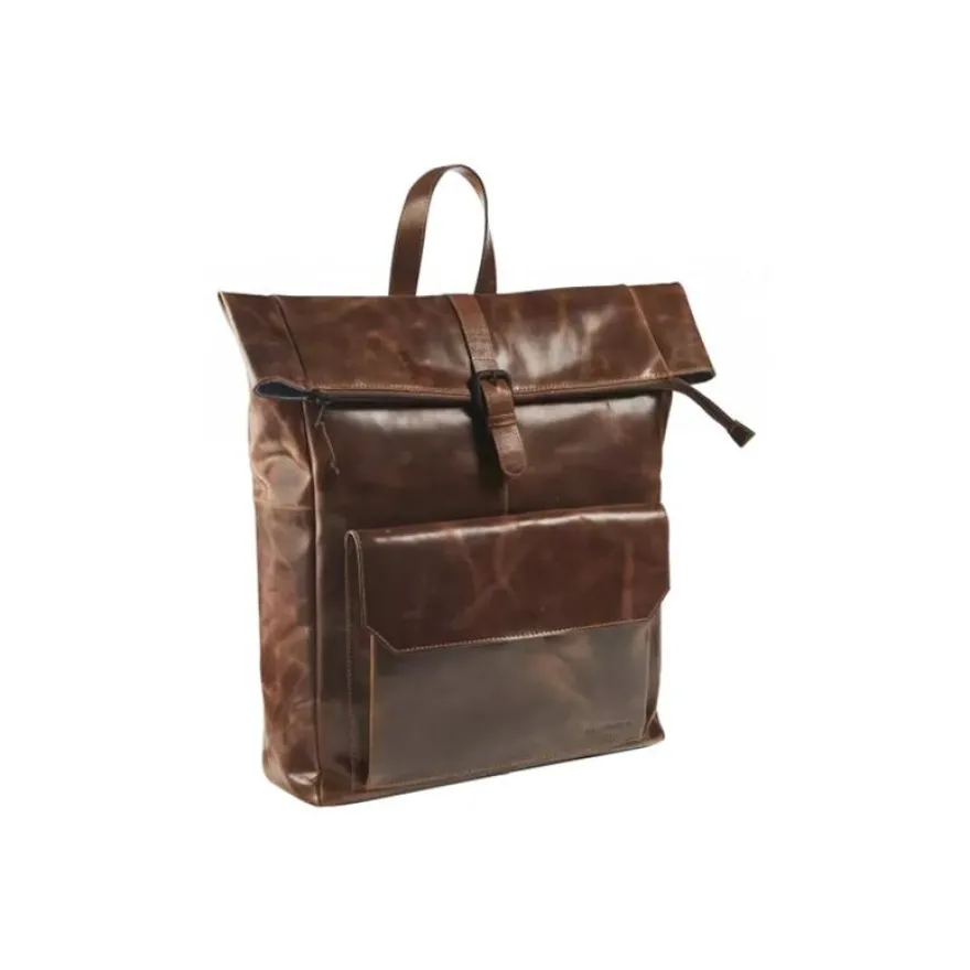 Maverick The Original - Sac à dos pour ordinateur portable - cuir - 15.6" - brun