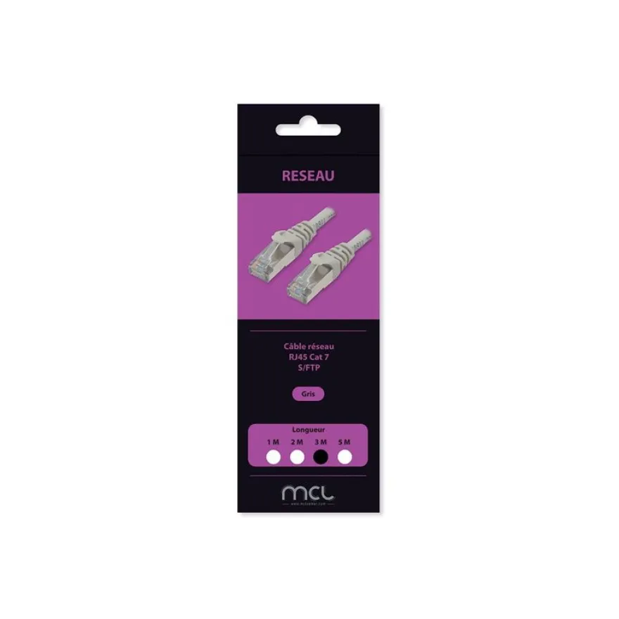 MCL - Câble réseau - RJ-45 (M) pour RJ-45 (M) - 3 m - gris