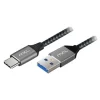 MCL - Câble USB - 24 pin USB-C (M) pour USB type A (M) - USB 3.0 - 3 A - 2 m - noir et gris
