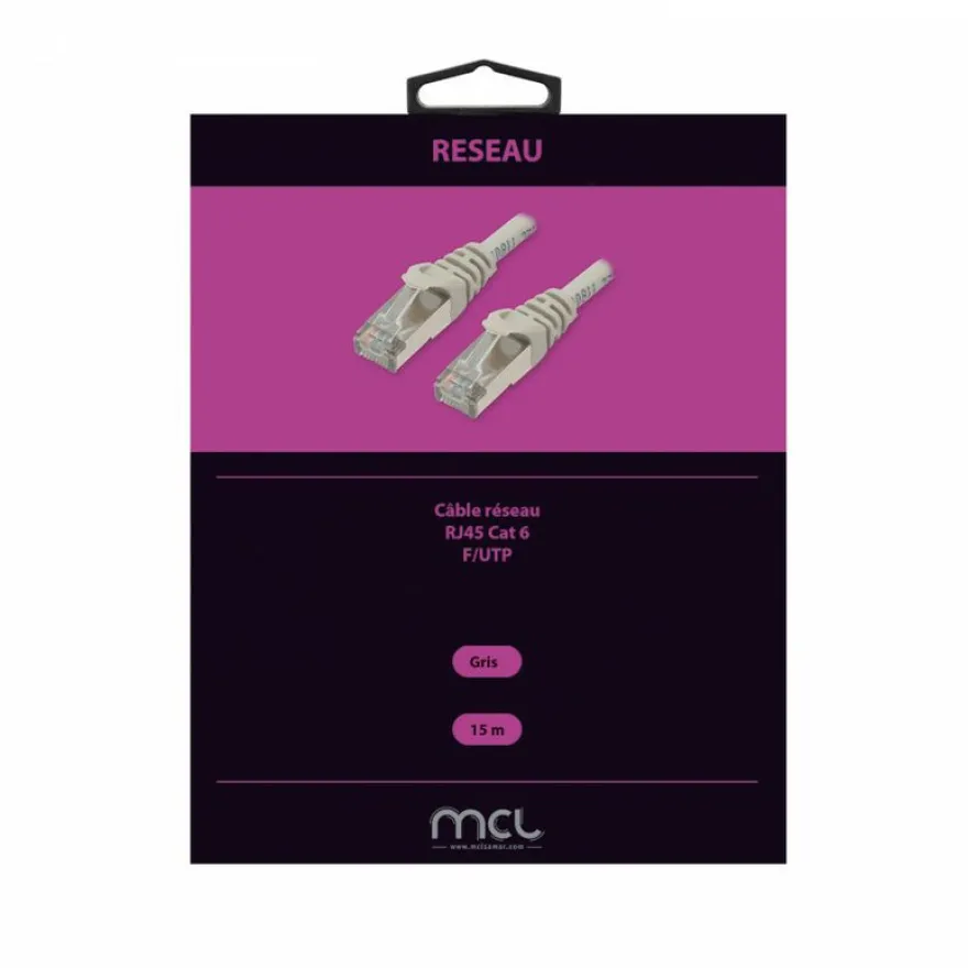 MCL - cordon rj45 f/utp cat6e blinde droit - 15m