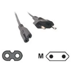 MCL Samar - câble d'alimentation 2 pôles (M) vers fiche bipolaire C7 (F) - 2 m