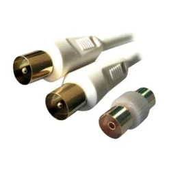 MCL Samar - câble d'antenne 90dB (M)/(M) 9,5 mm + adaptateur (F)/(F) - 2 m