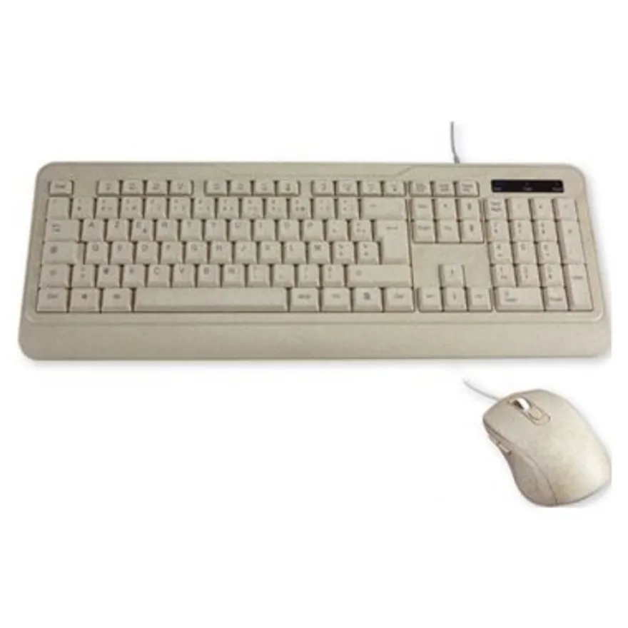 MCL Samar - Ensemble clavier et souris filaire - Azerty Français - Terrazzo Beige