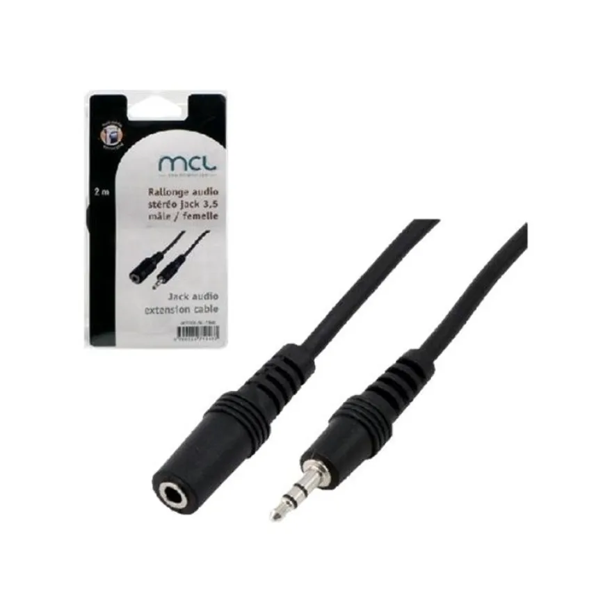 MCL Samar - rallonge de câble audio/stéréo JACK 3,5 (M)/(F) - 2 m