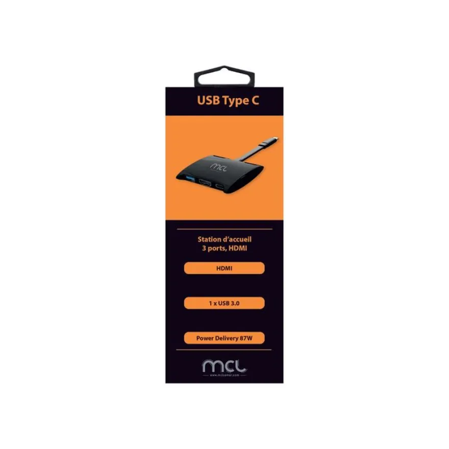 MCL Samar - station d'accueil USB Type C 3 ports - USB-A - HDMI - charge PD