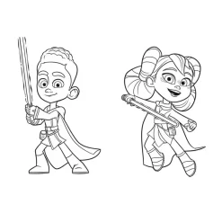 Mes Coloriages avec stickers - Star Wars Les Aventures des Petits Jedi