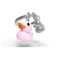 Metalmorphose - Porte-clés - canard rose et son petit