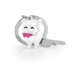Metalmorphose - Porte-clés - chat blanc