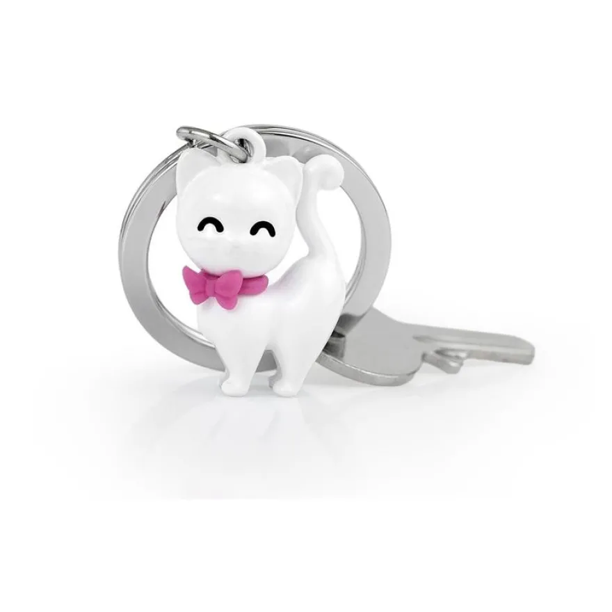 Metalmorphose - Porte-clés - chat blanc