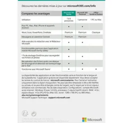 Microsoft 365 Famille - Code d'activation envoyé par email valable pour 6 appareils pendant 1 an
