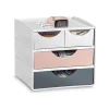 Mineral by CEP - Mini module de rangement - 2 petits et 2 grands tiroirs - blanc/rose poudré/gris orage