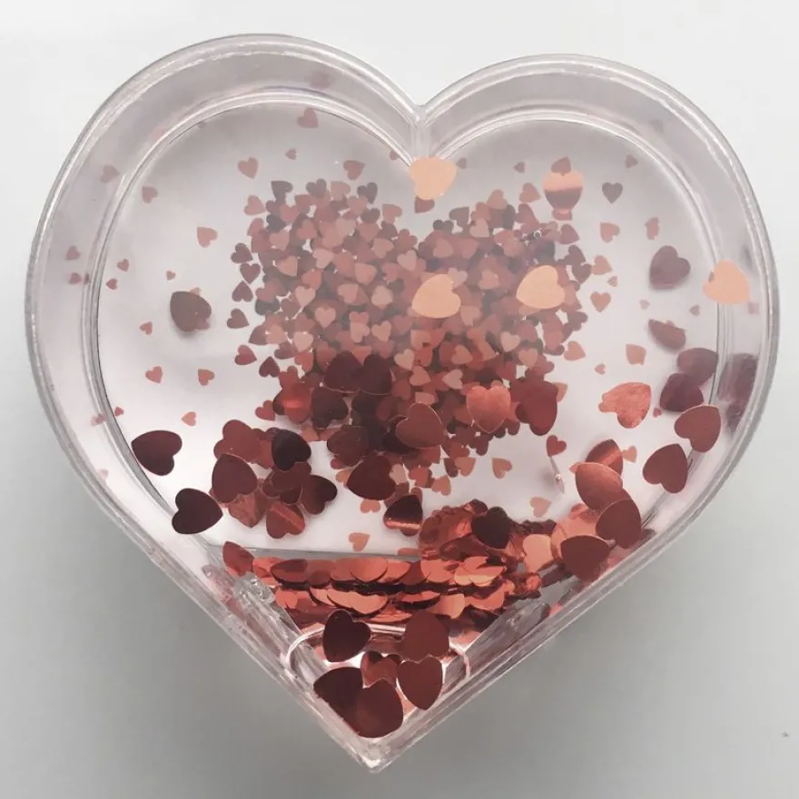 Mini cadre photo acrylique avec paillettes WALTHER "Cœur" pour photo 9,1 x 6,5 cm coloris rouge