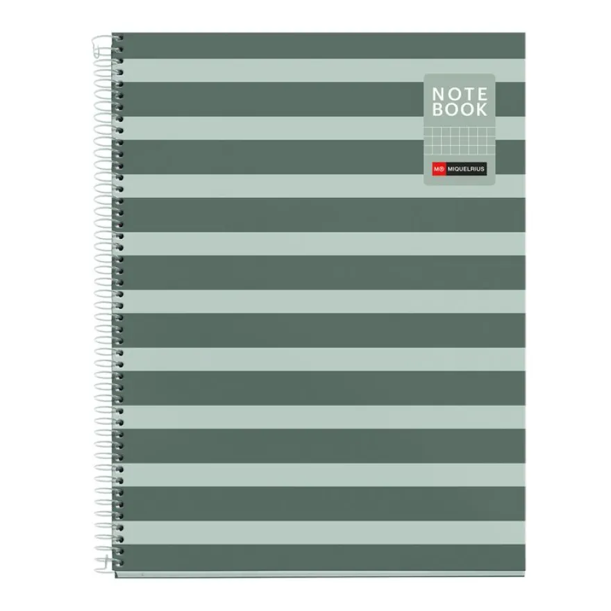 Miquelrius Notebook Between the lines - Cahier à spirale - A4 - 80 feuilles - petits carreaux (5x5 mm) - mousse
