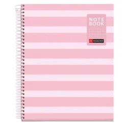 Miquelrius Notebook Between the lines - Cahier à spirale - A5 - 80 feuilles - petits carreaux (5x5 mm) - rose