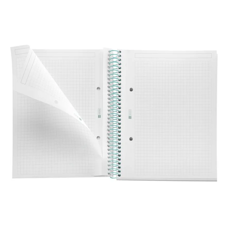 Miquelrius Notebook Between the lines - Cahier à spirale - A5 - 80 feuilles - petits carreaux (5x5 mm) - mousse