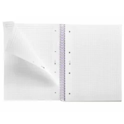 Miquelrius Notebook Between the lines - Cahier à spirale - A4 - 80 feuilles - petits carreaux (5x5 mm) - cendre