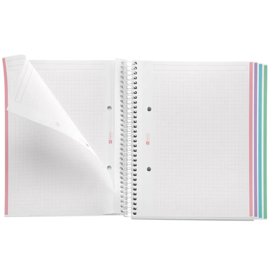 Miquelrius Notebook design Aurora - Cahier à spirale - A5 - 120 feuilles - petits carreaux (5x5 mm) - santorini