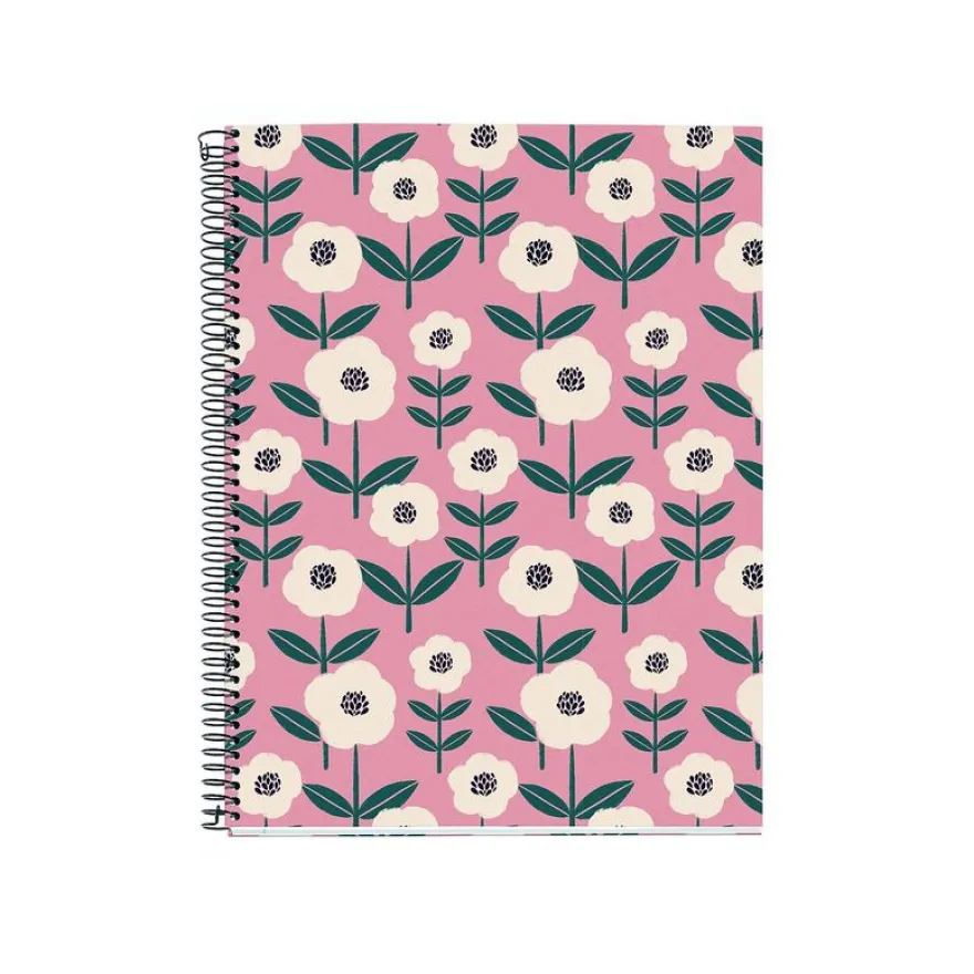 Miquelrius Notebook design Lifestyle - Cahier à spirale - A4 - 100 feuilles - petits carreaux (5x5 mm) - pink keep it simple