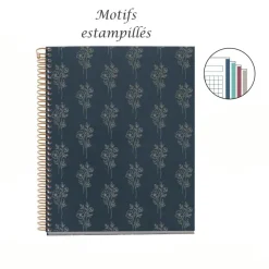 Miquelrius Notebook design Lifestyle - Cahier à spirale - A5 - 100 feuilles - petits carreaux (5x5 mm) - bouquet british bloom