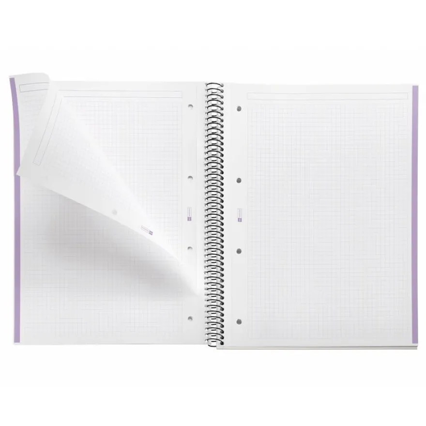 Miquelrius Notebook design Aurora - Cahier à spirale - A5 - 80 feuilles - petits carreaux (5x5 mm) - provence