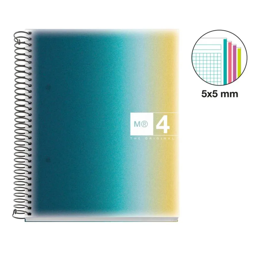Miquelrius Notebook design Aurora - Cahier à spirale - A5 - 120 feuilles - petits carreaux (5x5 mm) - iceland
