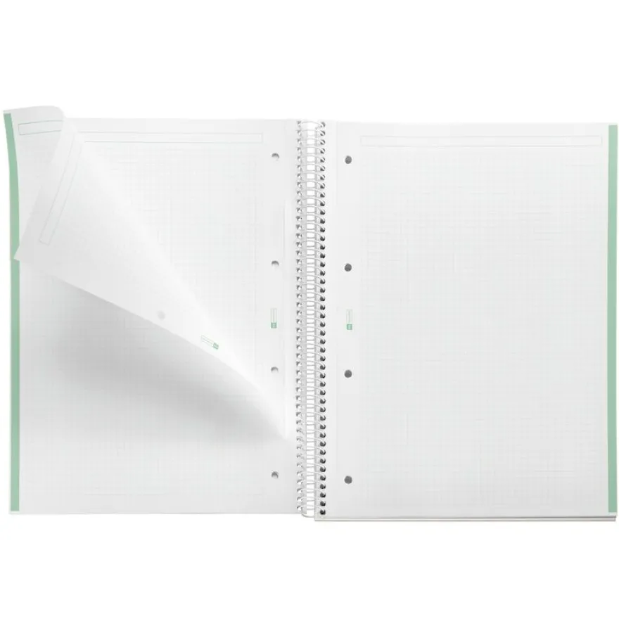 Miquelrius Notebook Emotions - Cahier à spirale - A5 - 80 feuilles - petits carreaux (5x5 mm) - menthe
