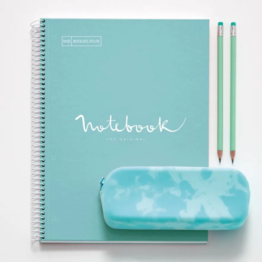 Miquelrius Notebook Emotions - Cahier à spirale - A5 - 80 feuilles - petits carreaux (5x5 mm) - bleu ciel
