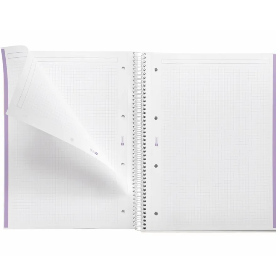 Miquelrius Notebook Emotions - Cahier à spirale - A5 - 80 feuilles - petits carreaux (5x5 mm) - lavande