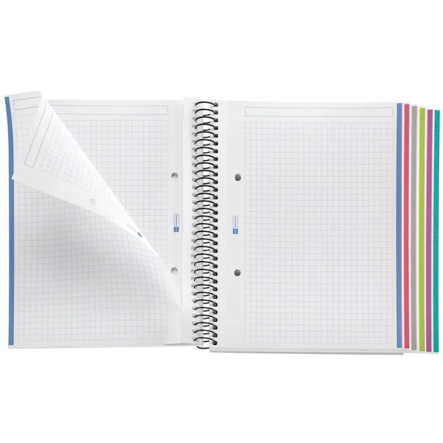 Miquelrius Notebook The original - Cahier à spirale - A5 - 150 feuilles - petits carreaux (5x5 mm) - gris