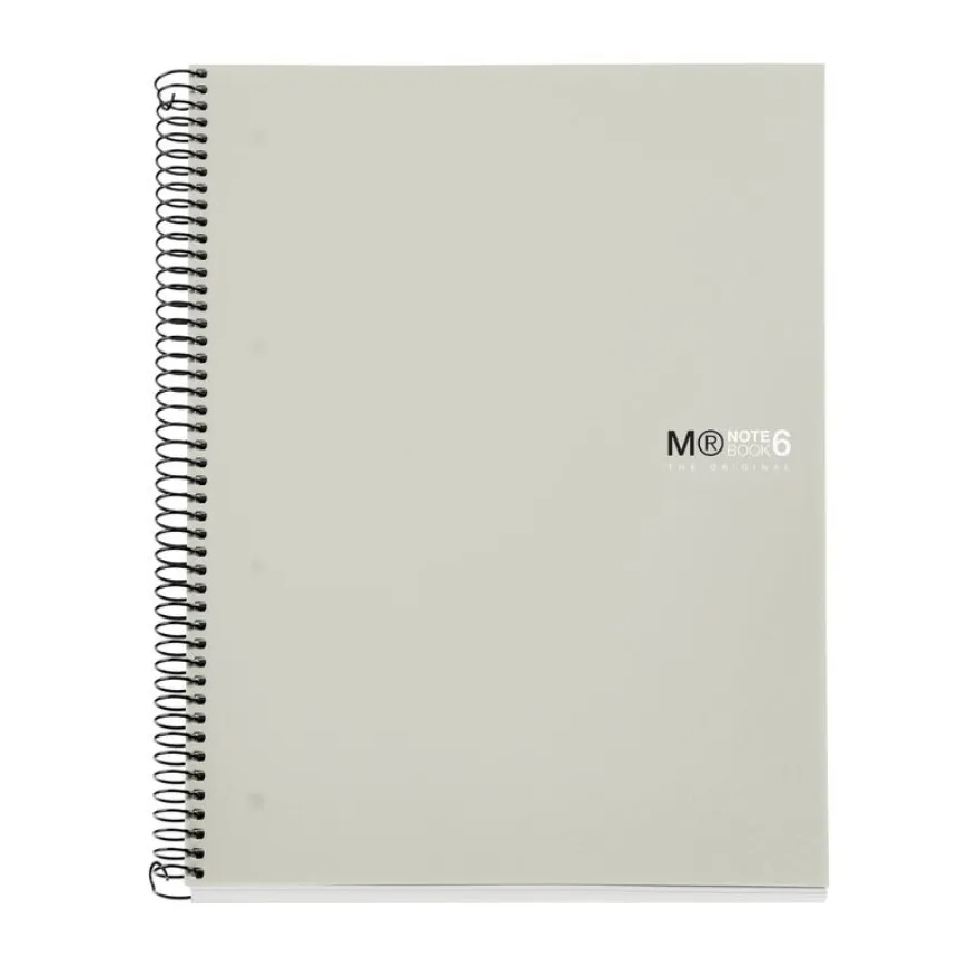 Miquelrius Notebook The original - Cahier à spirale - A5 - 150 feuilles - petits carreaux (5x5 mm) - gris