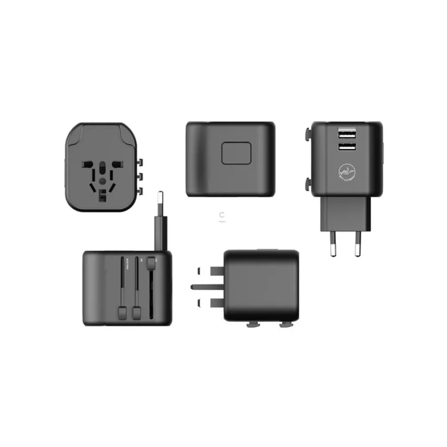Mobility Lab - Adaptateur de voyage universel - 2 USB - noir