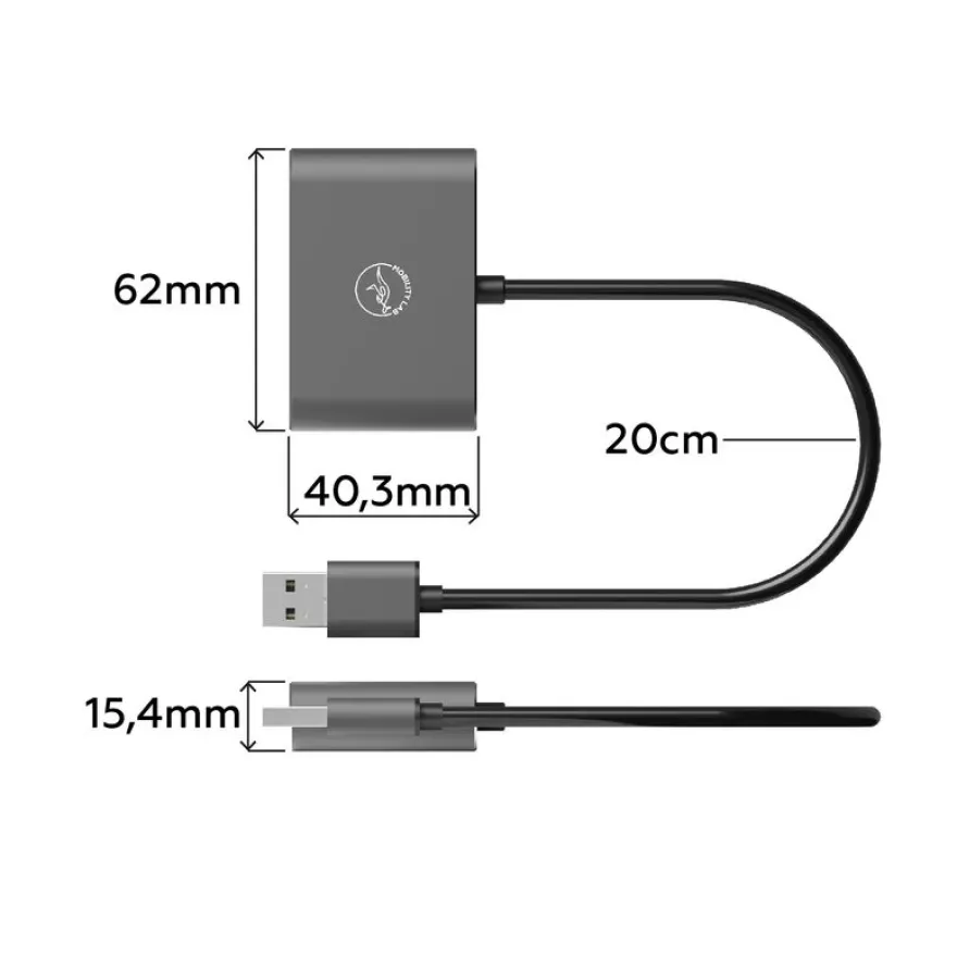 Mobility Lab - Adaptateur USB vers HDMI/VGA - gris