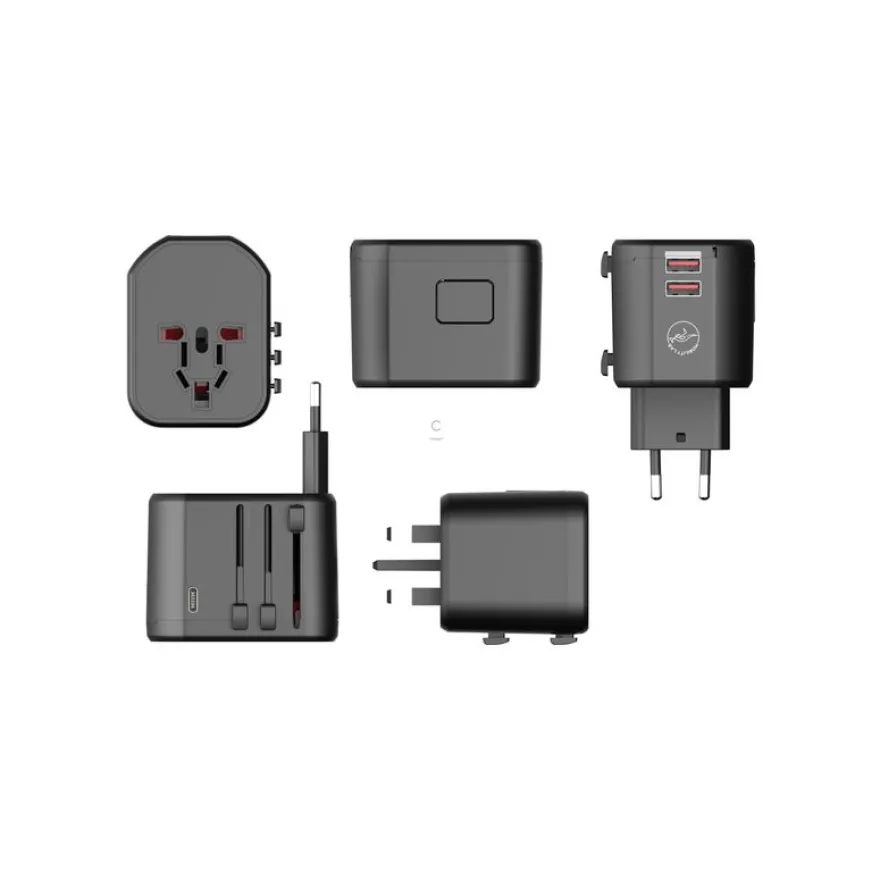 Mobility Lab - Adaptateur de voyage universel - 2 USB+ USB-C - noir