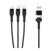 Mobility Lab - Câble 3 en 1 - USB A vers micro USB, USB C & Lightning - 50 cm - noir